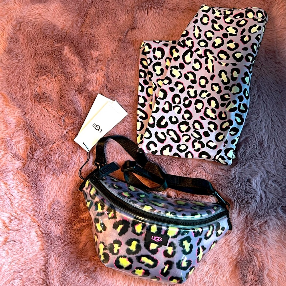 UGG Slayor Leopard Print Leggings with Matching UGG Waistbelt/Fanny pack